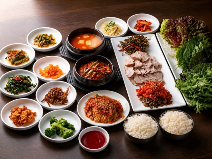 보쌈정식 (Boiled Pork Wrap Set Meal)