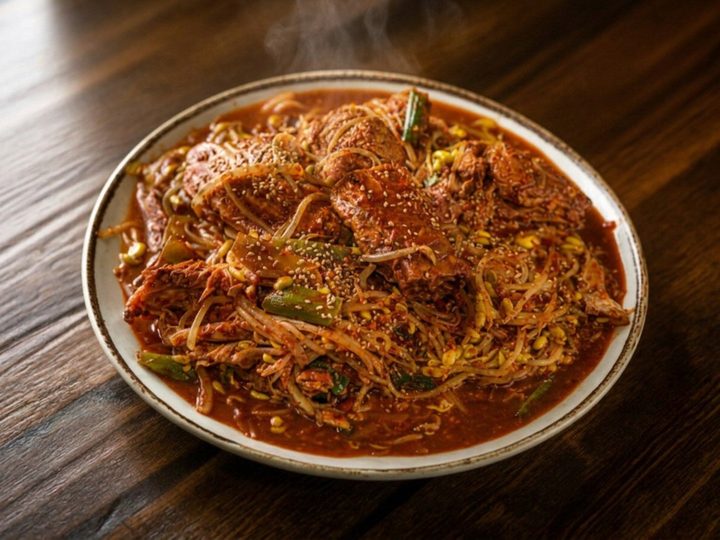 뼈찜 (Spicy Braised Pork Backbone)